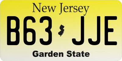 NJ license plate B63JJE