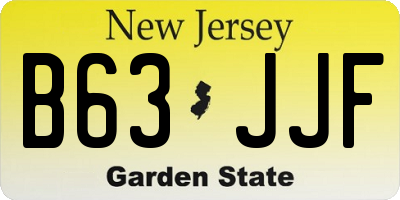 NJ license plate B63JJF