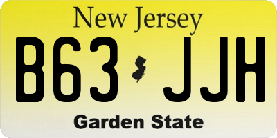 NJ license plate B63JJH