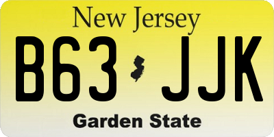 NJ license plate B63JJK