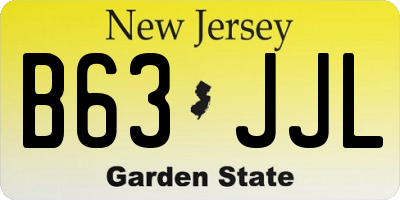 NJ license plate B63JJL