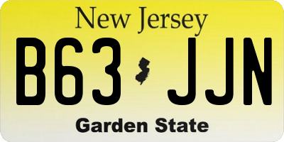 NJ license plate B63JJN