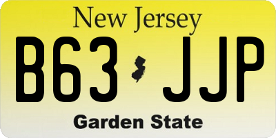 NJ license plate B63JJP