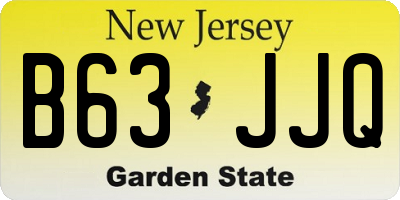 NJ license plate B63JJQ
