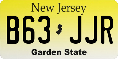 NJ license plate B63JJR