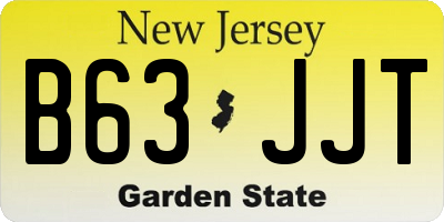 NJ license plate B63JJT