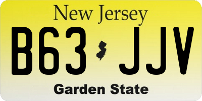 NJ license plate B63JJV