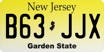 NJ license plate B63JJX