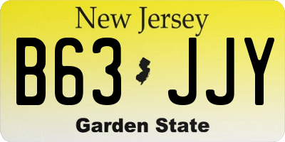 NJ license plate B63JJY