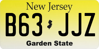 NJ license plate B63JJZ