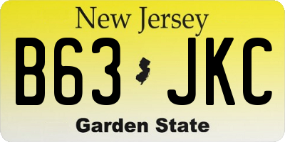 NJ license plate B63JKC