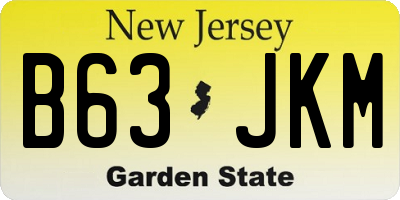 NJ license plate B63JKM