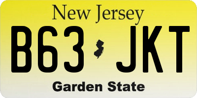 NJ license plate B63JKT