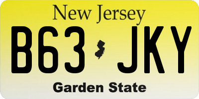 NJ license plate B63JKY