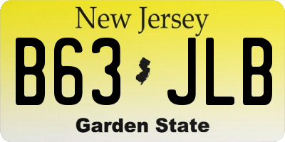 NJ license plate B63JLB