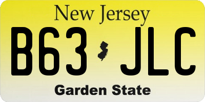 NJ license plate B63JLC