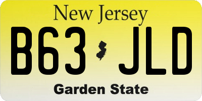 NJ license plate B63JLD