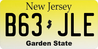 NJ license plate B63JLE