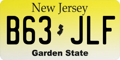 NJ license plate B63JLF