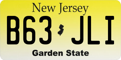 NJ license plate B63JLI