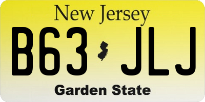 NJ license plate B63JLJ