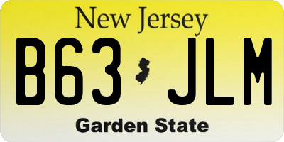 NJ license plate B63JLM