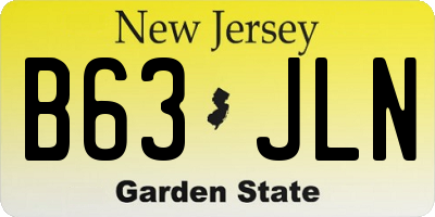NJ license plate B63JLN