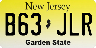 NJ license plate B63JLR