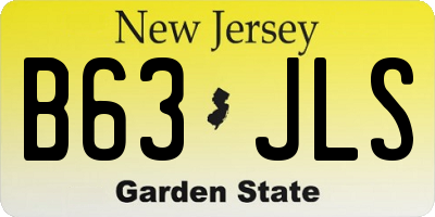 NJ license plate B63JLS