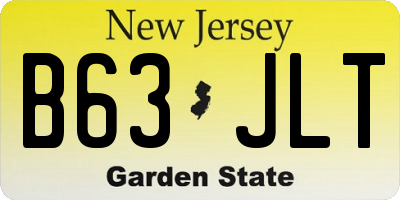 NJ license plate B63JLT