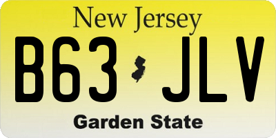 NJ license plate B63JLV