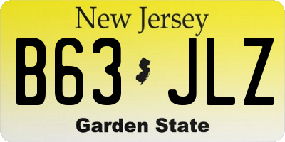 NJ license plate B63JLZ