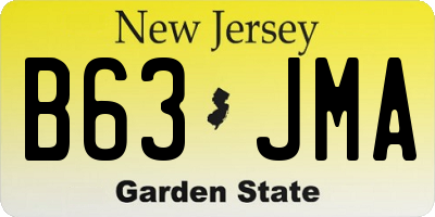 NJ license plate B63JMA