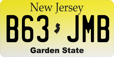 NJ license plate B63JMB