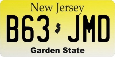 NJ license plate B63JMD