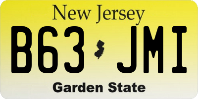 NJ license plate B63JMI