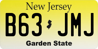 NJ license plate B63JMJ