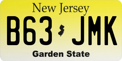 NJ license plate B63JMK