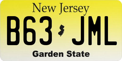 NJ license plate B63JML