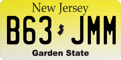 NJ license plate B63JMM