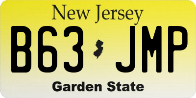 NJ license plate B63JMP