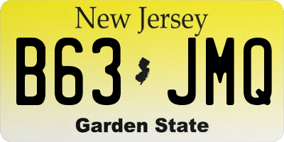 NJ license plate B63JMQ