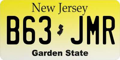 NJ license plate B63JMR