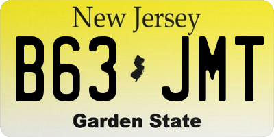 NJ license plate B63JMT