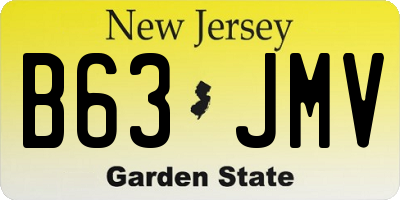 NJ license plate B63JMV