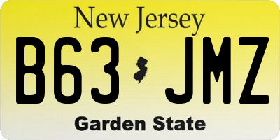 NJ license plate B63JMZ