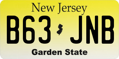 NJ license plate B63JNB