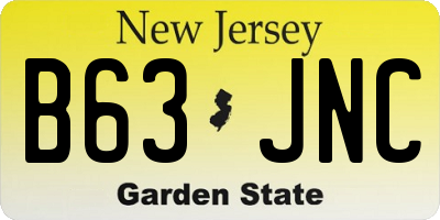 NJ license plate B63JNC