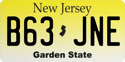 NJ license plate B63JNE