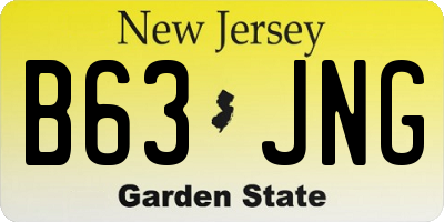 NJ license plate B63JNG